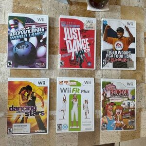 Wii Lot of 6 - Dancing with the Stars, Bowling, Tiger Woods PGA, & More